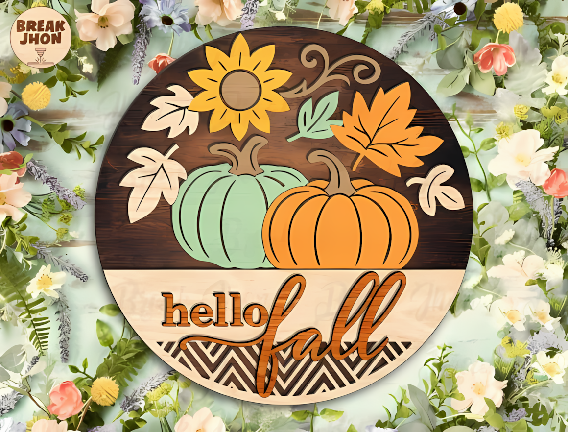 Rustic front door wreath accent featuring a thanksgiving door hanger svg with sunflowers and pumpkins.