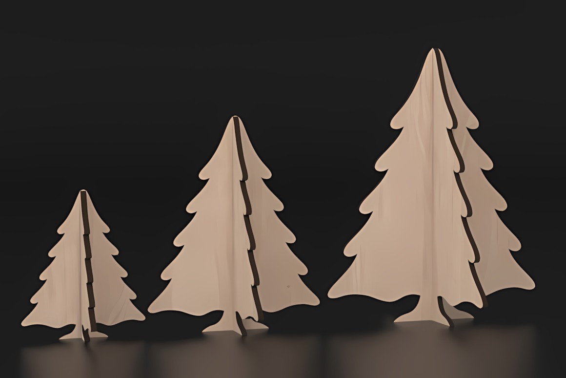 Laser cut snowy Christmas tree SVG files