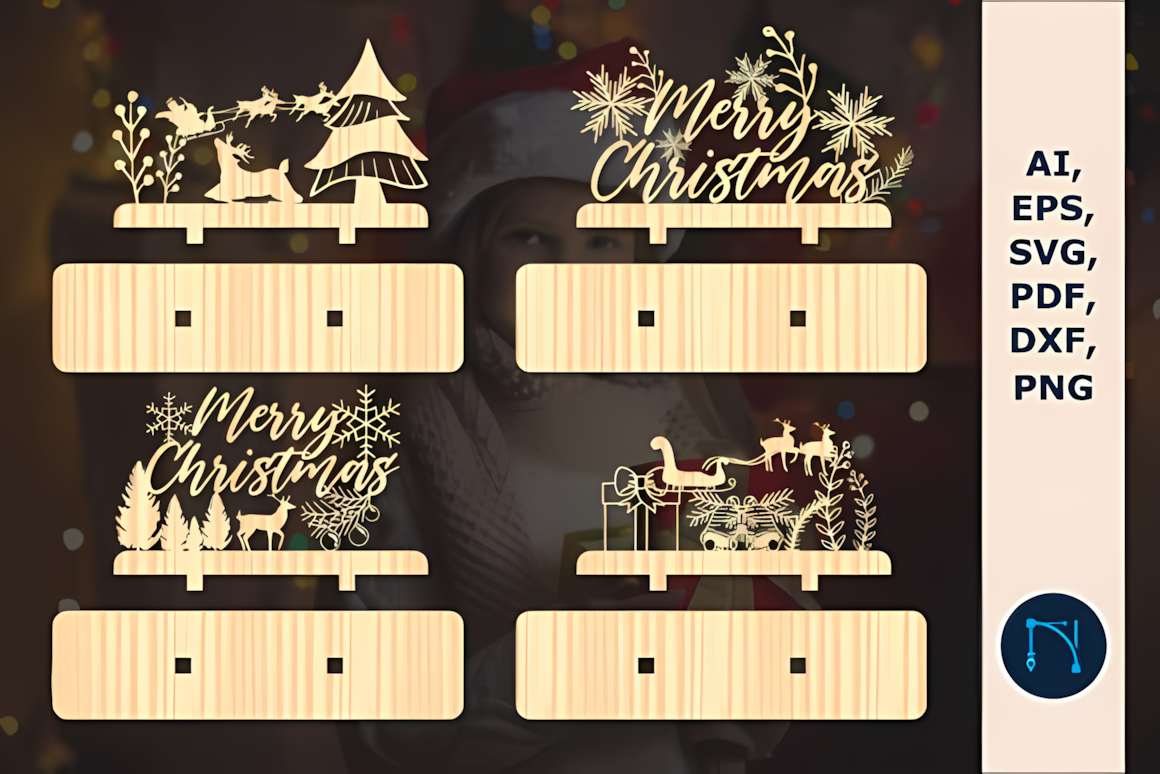 Laser cutting Christmas stand bundle SVG layout