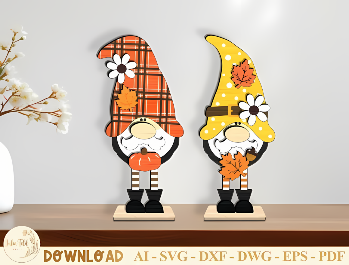 Stacked Scandinavian gnome vector file with engraved knit hat textures for laser engravers