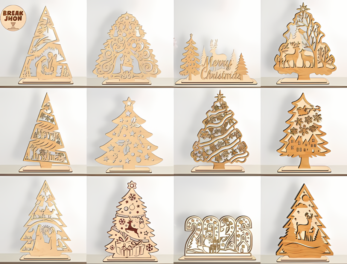 Mega 3D Christmas tree laser cut SVG bundle preview
