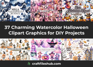 Read more about the article 37 Charming Watercolor Halloween Clipart Graphics for DIY Projects