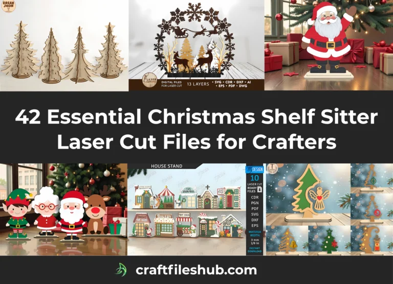 42 christmas shelf sitter laser cut files