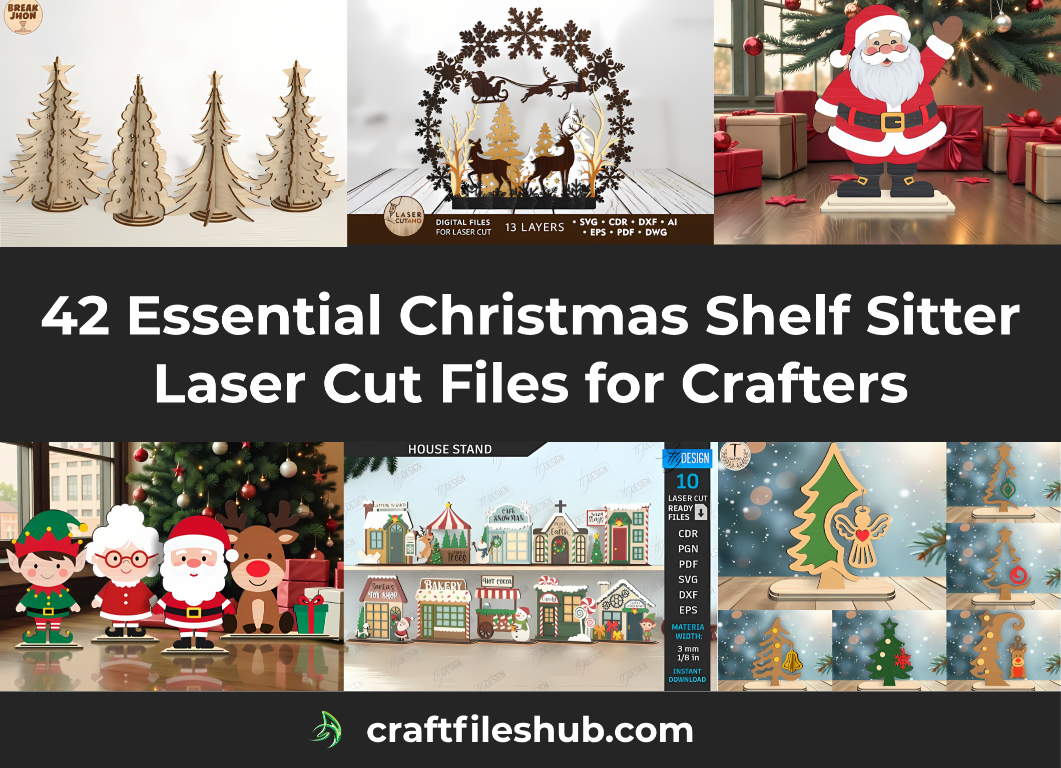 You are currently viewing 42 Essential Christmas Shelf Sitter Laser Cut Files for Crafters
