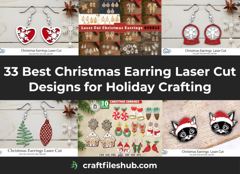 33 christmas earring laser cut files