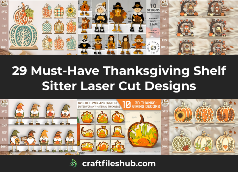 29 thanksgiving shelf sitter laser cut files