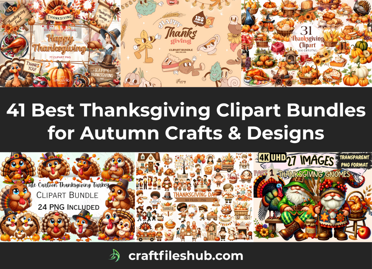 Read more about the article 41 Best Thanksgiving Clipart Bundles for Autumn Crafts & Designs