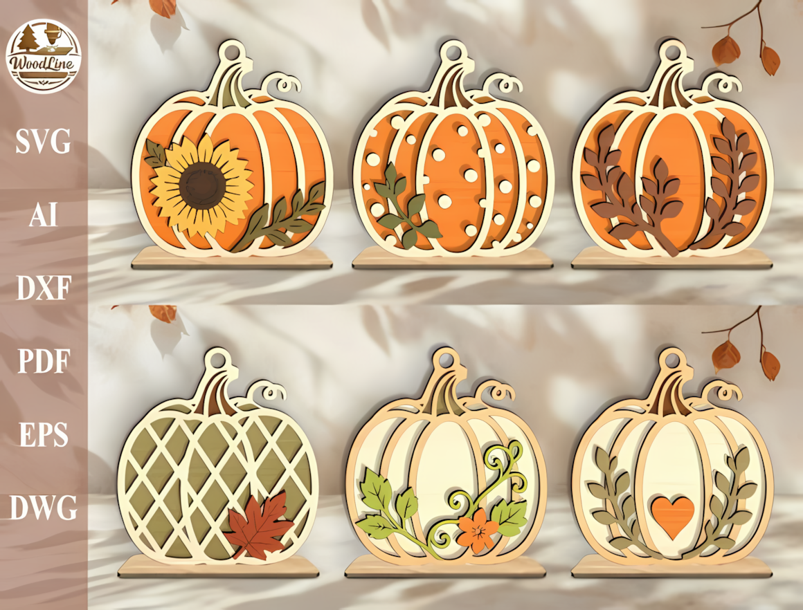 Rustic pumpkin patch tabletop sign with interlocking base plate for easy assembly