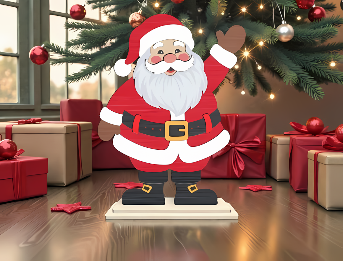 Santa Claus Christmas shelf sitter SVG laser cut file