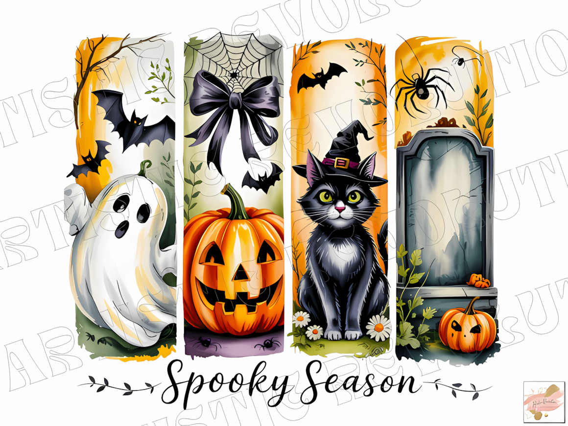 Edgy spooky season retro vintage Halloween PNG graphic with distressed texture