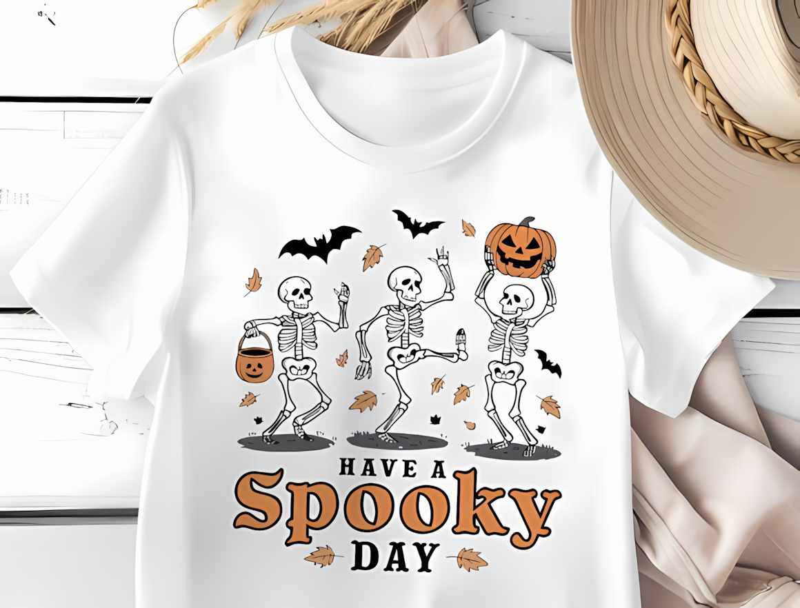 Spooky dancing skeleton png asset with playful holiday movement