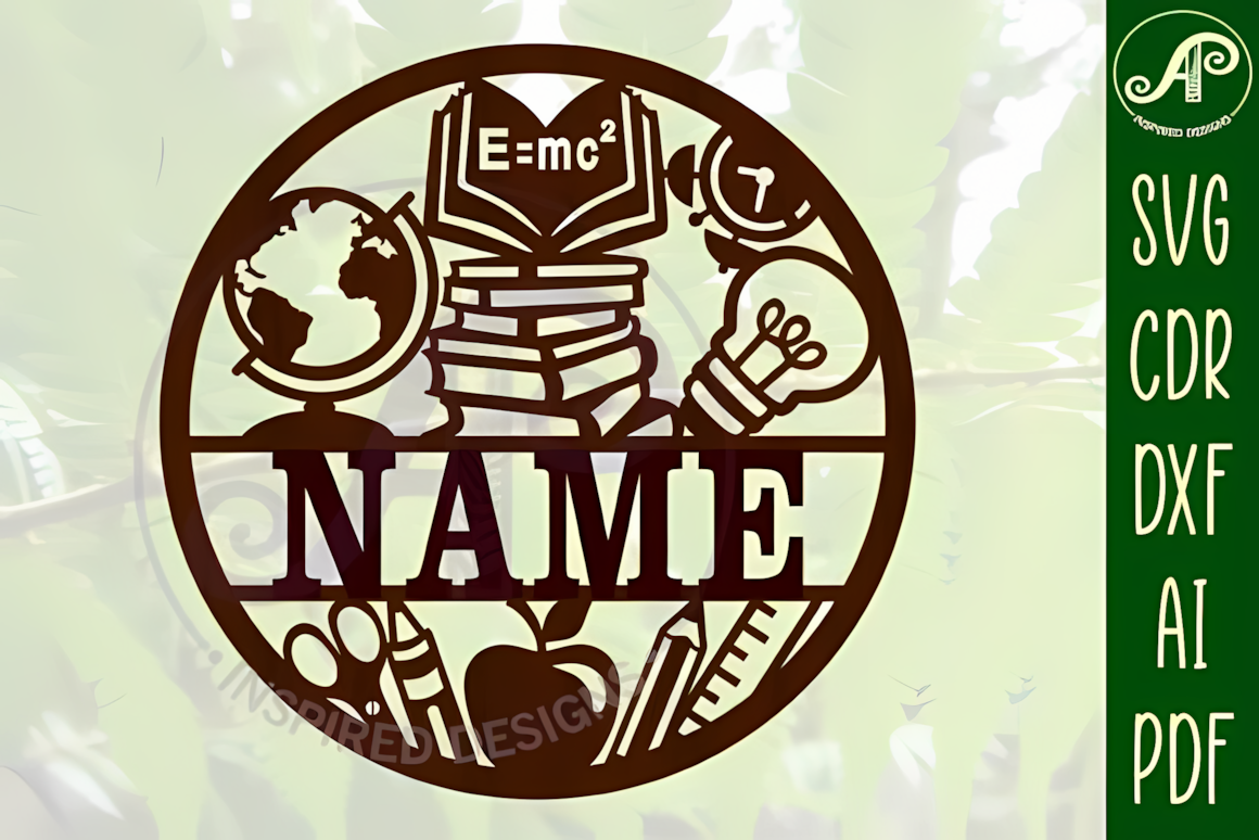 Customizable sign vector file for custom teacher name sign svg.