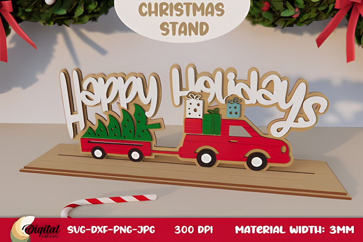 3D Christmas stand laser cut holiday decoration