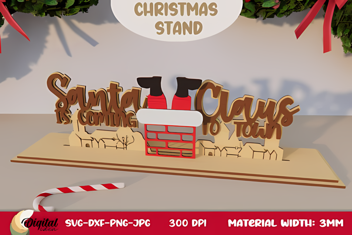 3D Christmas stand laser cut holiday decor