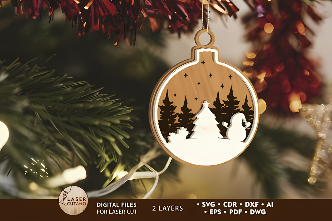 simple two tier laser engraved tree toy using an easy two layer christmas tree toy snowman ornament laser cut template