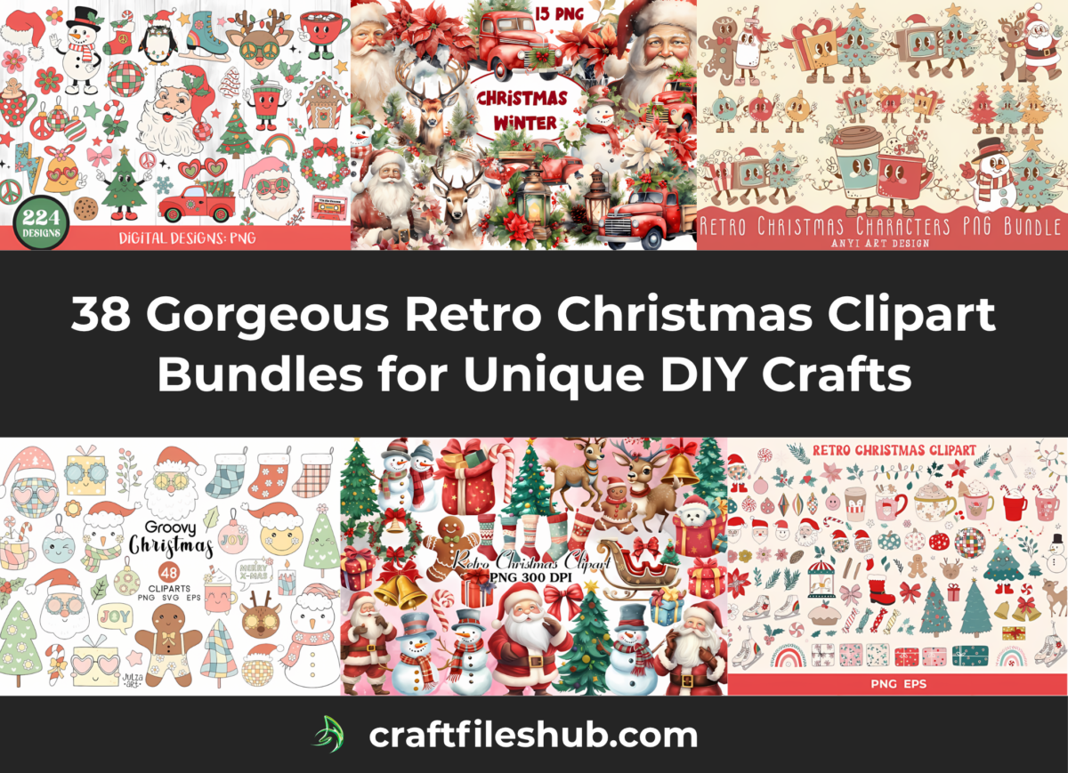 Read more about the article 38 Gorgeous Retro Christmas Clipart Bundles for Unique DIY Crafts