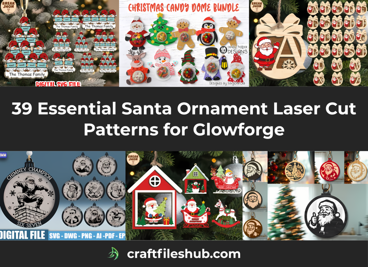 Read more about the article 39 Essential Santa Ornament Laser Cut Patterns for Glowforge