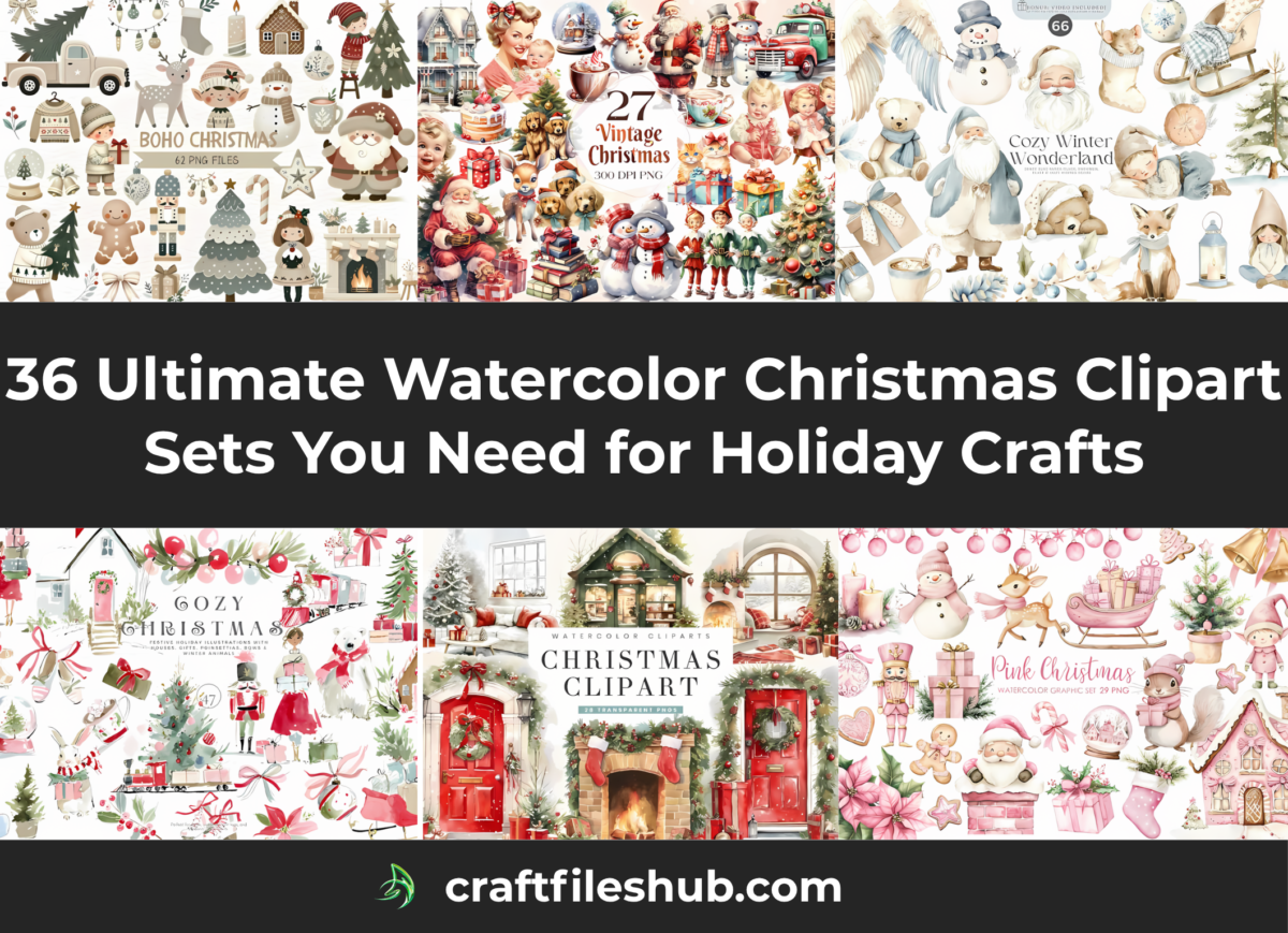 Read more about the article 36 Ultimate Watercolor Christmas Clipart Sets You Need for Holiday Crafts