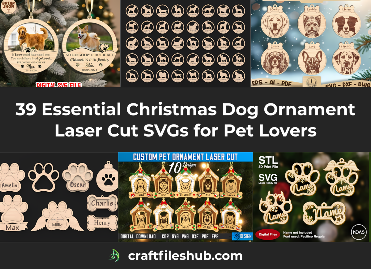 Read more about the article 39 Essential Christmas Dog Ornament Laser Cut SVGs for Pet Lovers