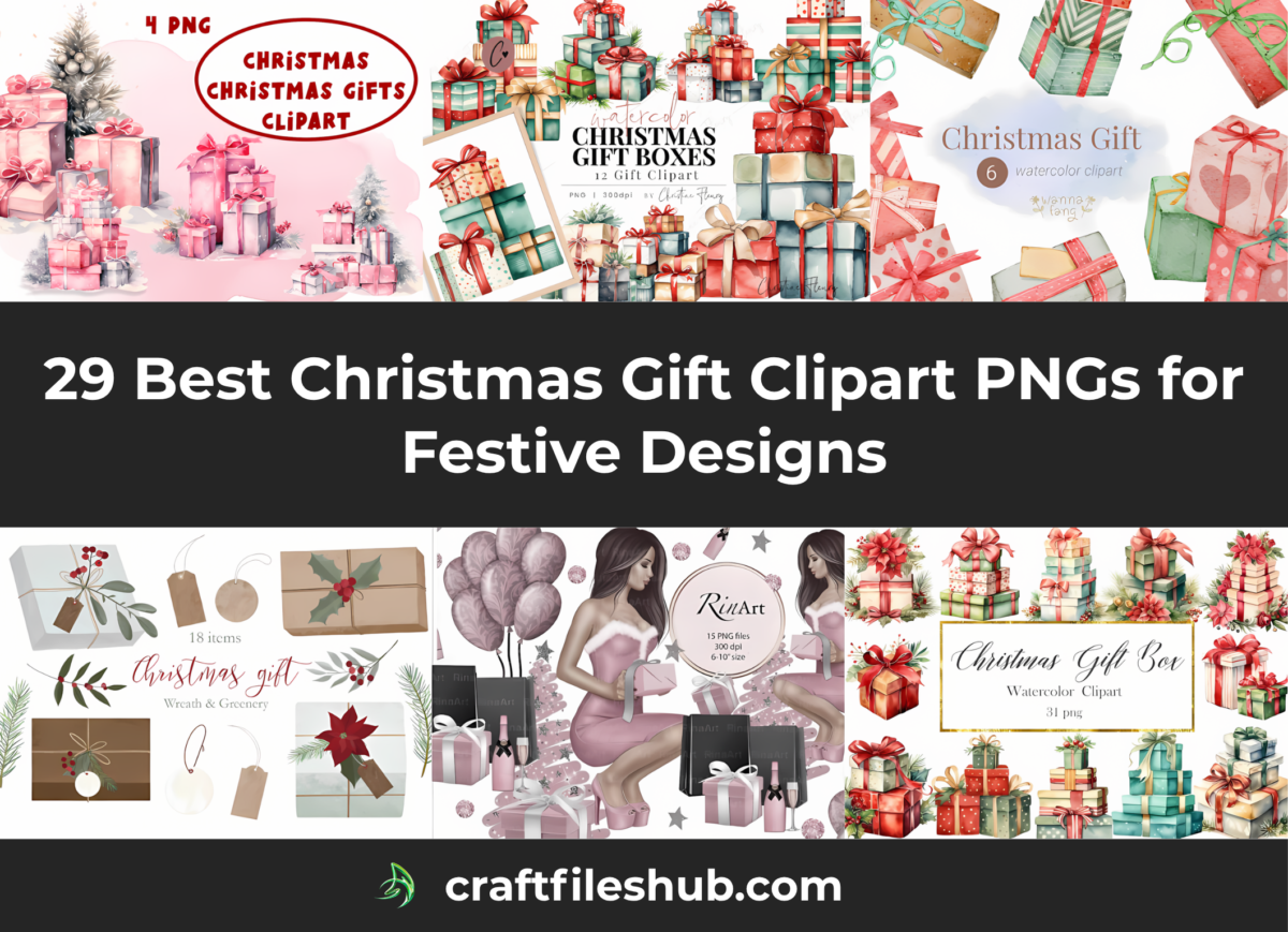 Read more about the article 29 Best Christmas Gift Clipart PNGs for Festive Designs