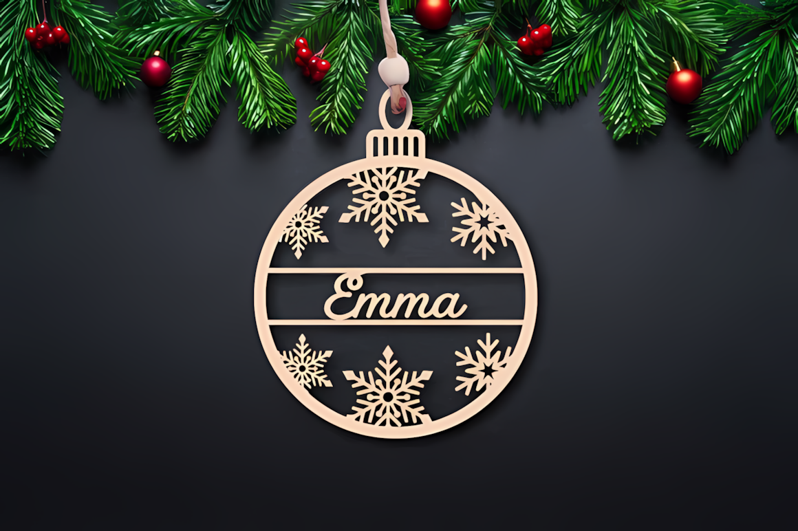 six piece collection personalized christmas ornament laser cut bundle