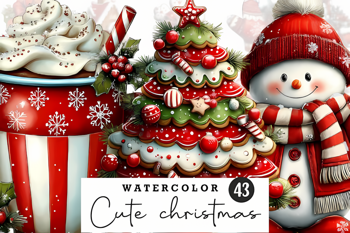 Clean solid color and textured distressed versions of festive designs in cute christmas clipart for wall decor