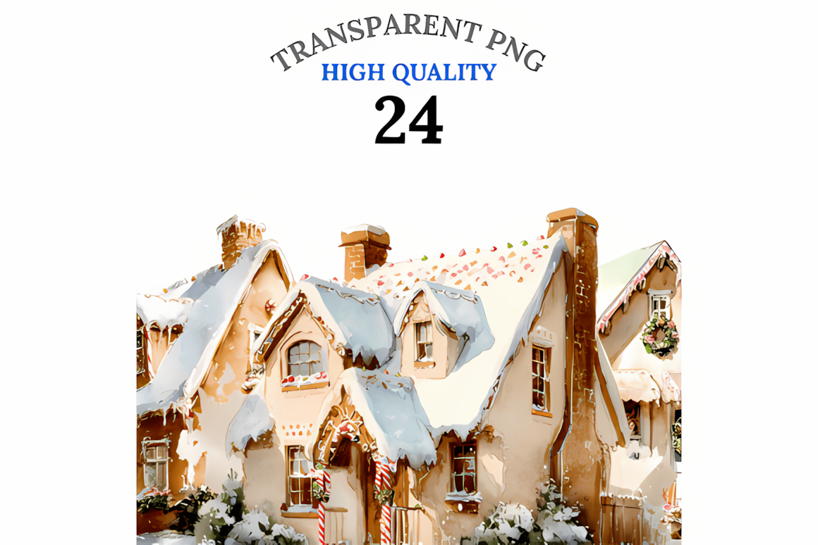 gingerbread house clipart set featuring festive houses png