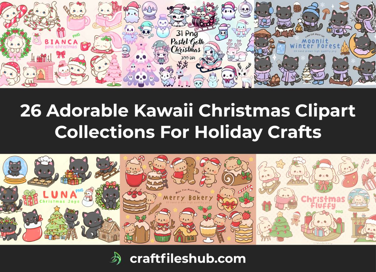 Read more about the article 26 Adorable Kawaii Christmas Clipart Collections For Holiday Crafts