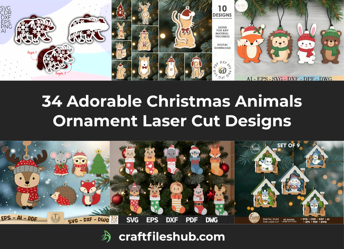Read more about the article 34 Adorable Christmas Animals Ornament Laser Cut Designs For Tree Decorations
